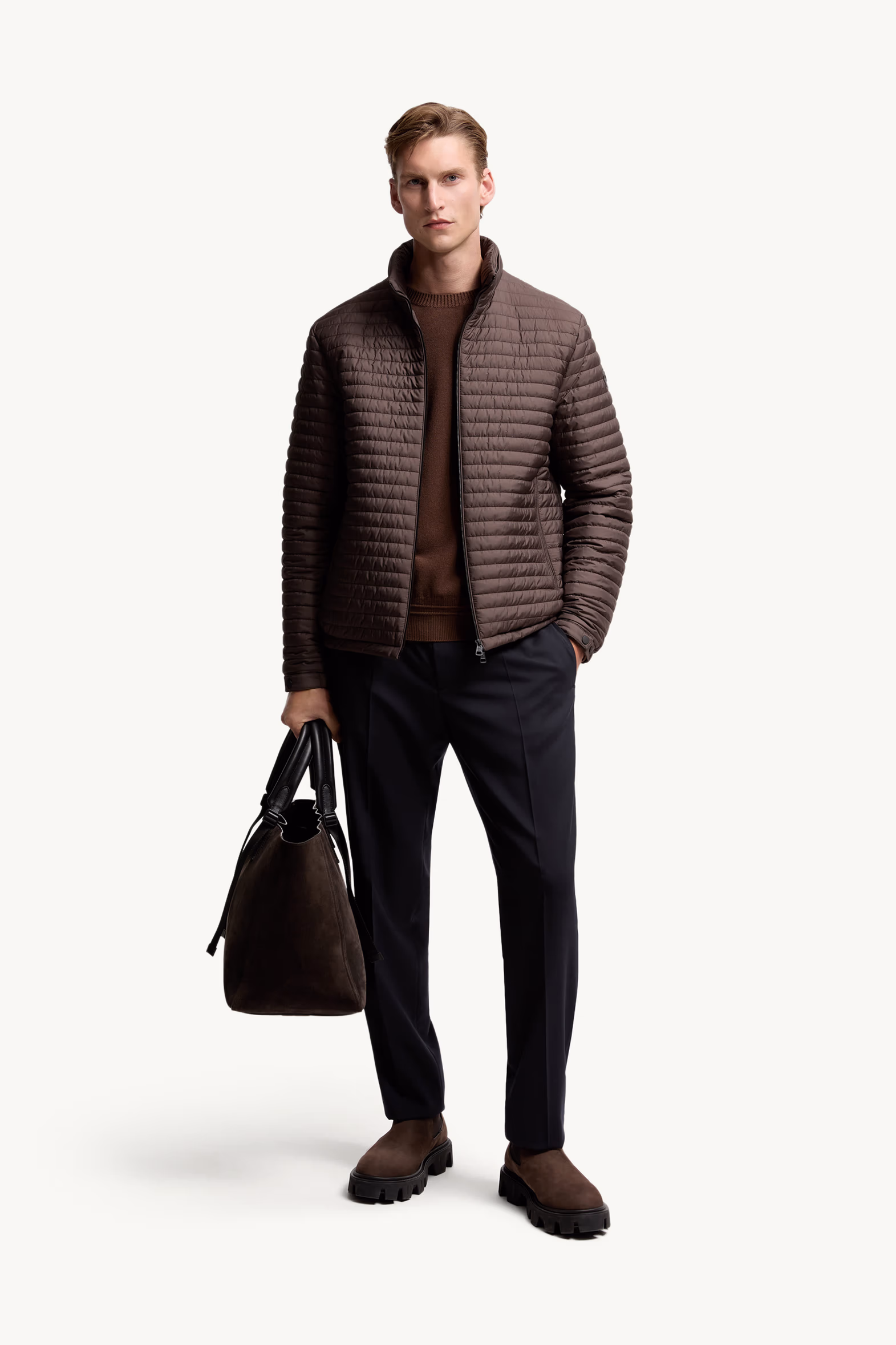 Plumífero corto Myrrhe Hombre Marrón Moncler 0